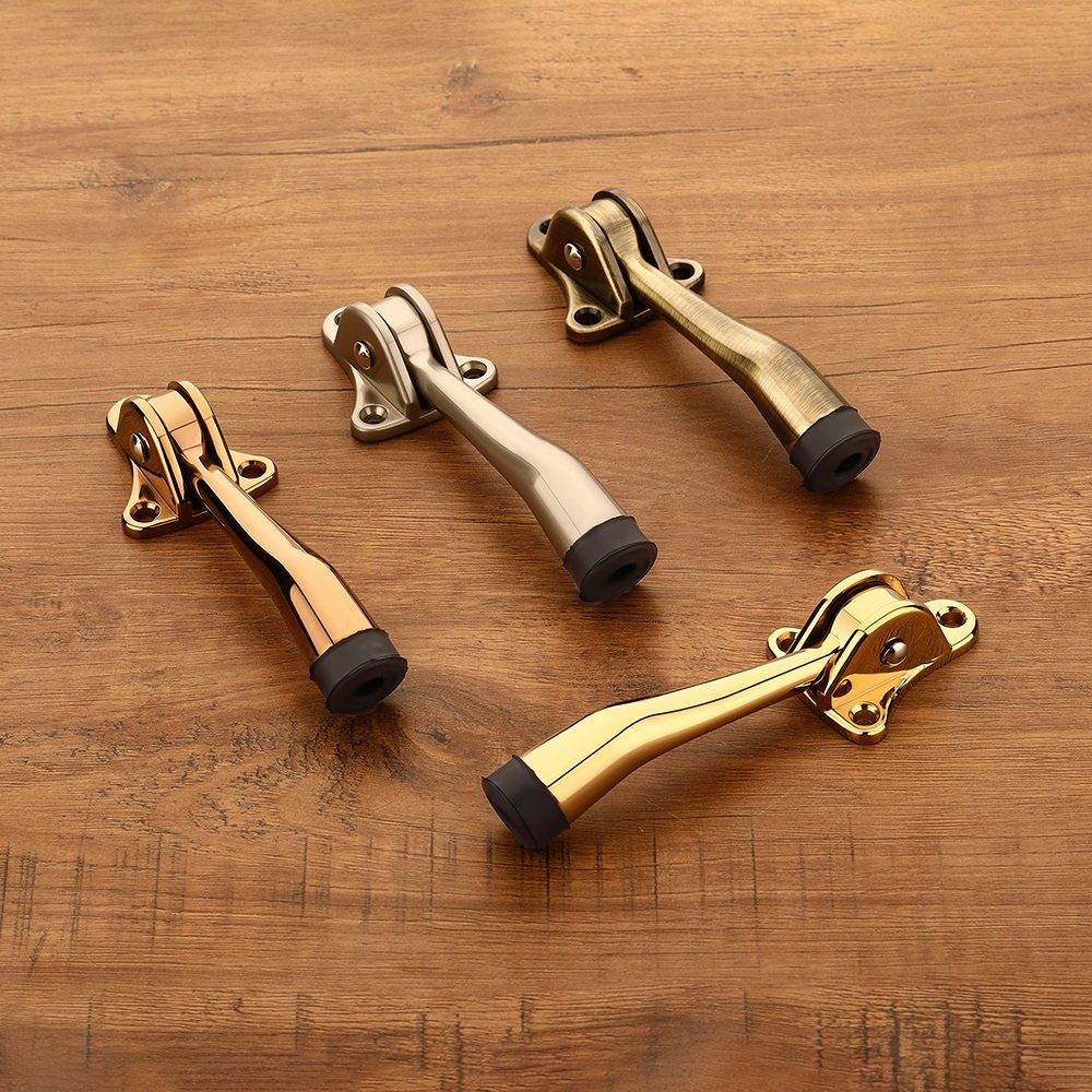 HARMONUS Zinc Alloy Material Door Stoppers Rubber and Kickdown Door Stop with One Touch Adjustable Height Stop Door to Door Stopper for Home and Office (DOOR STOPPER -03)